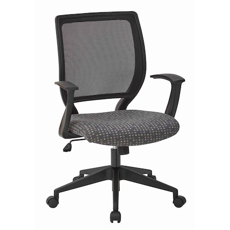 Office Star Products EM Series Screen Back Task Chair with "T" Arms, Fine Tune Ash EM51022N-K102