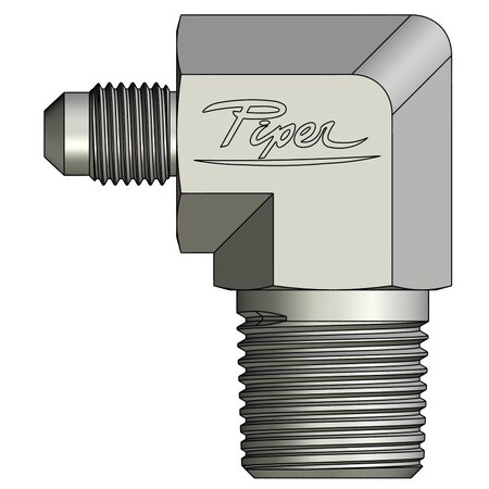 Piper 1/4in. Male JIC X 1/2in. Male Pipe, 90 Degree Elbow 0190-04-08