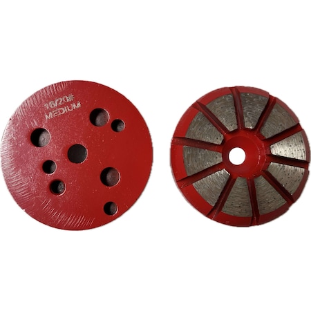 Vantage Product Diamond Grinding Disc for Trapezoid Grinders, 10 Segment Bevel, 16/20 Grit, Medium Bond MD-TQC10SEG-1620M-Bevel