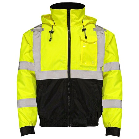 Dome75 Exius Series Hivis Class 3 Thermal Bomber Jacket-High Visibility Yellow-4X EJB2732
