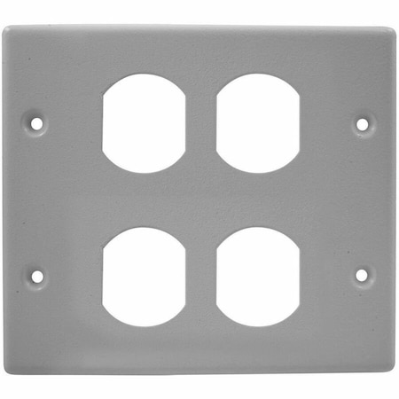 Hubbell Wiring Device-Kellems Duplex Plate, Gray, Steel, Plates HBL4747BBGY