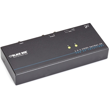 Black Box ENABLES HDMI VIDEO & AUDIO DISTRIBUTION FROM SOURCE TO DISPLAYS. ADVANCED EDID F VSP-HDMI1X2-4K
