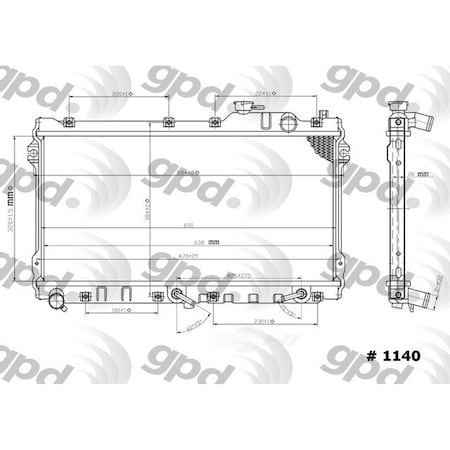 Global Parts Distributors Radiator 1140C