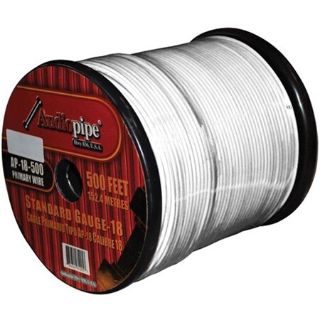 Audiopipe 18 Gauge 500 ft. Spool Car Audio Remote Wire White AP18500WH