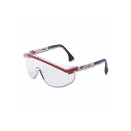 Uvex Astrospec 3000 Eyewear, Clear Lens, Ultra-dura, Blue/Red/White Frame 763-S1169