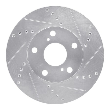 Dynamic Friction Co DFC Brake Rotor - Drilled and Slotted - Silver 631-76052R