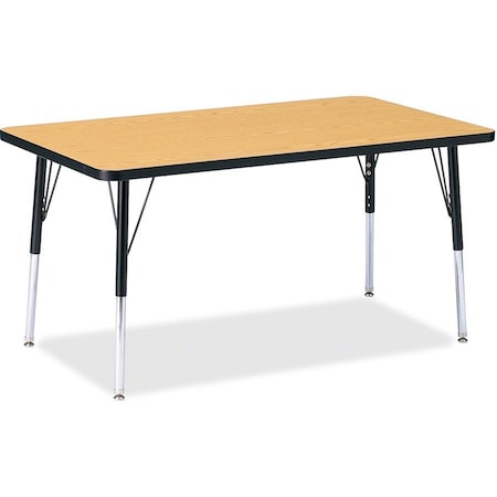 Jonti-Craft Berries Rectangle Activity Table, 30 in. x 48 in., A-height, Oak/Black/Black 6473JCA210