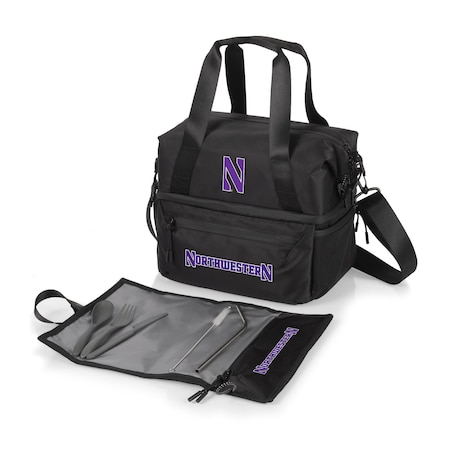 Picnic Time Family Of Brands NCAA Northwestern Wildcats Tarana Lunch Bag Cooler with Utensils made from Recycled Material 515-01-179-434-0