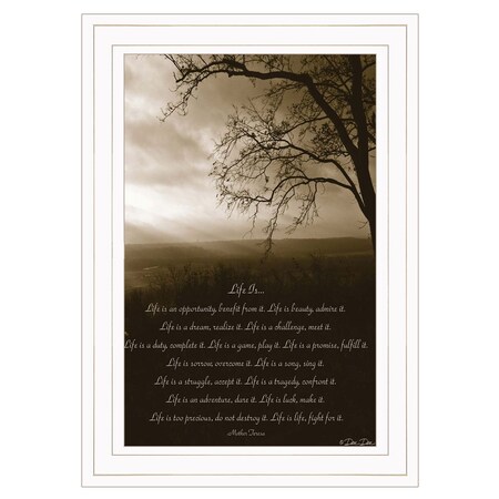 Homeroots Life is 2 White Framed Print Wall Art 406474