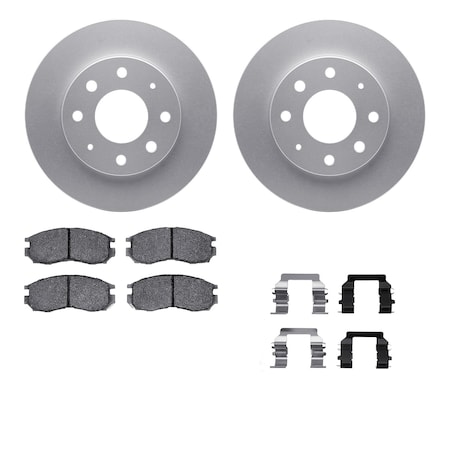 Dynamic Friction Co DFC GEOSPEC Coated Rotors with 5000 Brake Pads - Ceramic and Hardware 4512-72047