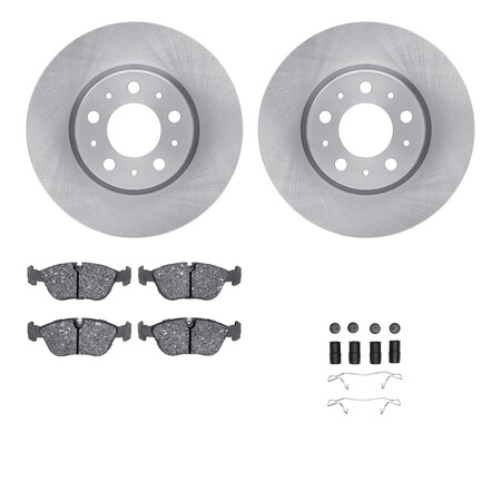 Dynamic Friction Co DFC Rotors with EURO 5000 Ceramic Brake Pads includes Hardware 6612-27091