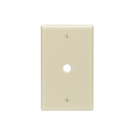 Leviton Telephone/Cable Wallplate, Standard Size, Gang 1, Ivory 86013