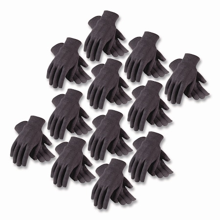 Pip Polyester/Cotton Jersey Gloves, Men's, Brown, Pair, 12PK 95-806