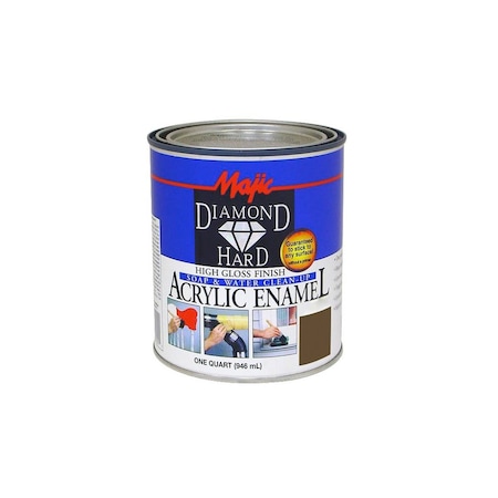 Majic Paints DiamondHard Enamel Paint, Gloss, Dark Brown, 1 qt Can 8-1502-2