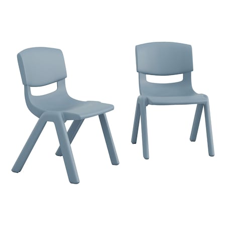 Flash Furniture Plastic Stacking School Chairs with 10.5 in Seat Height in Dusty Blue, 2PK 2-YU-YCX-003-DSTYBL-GG