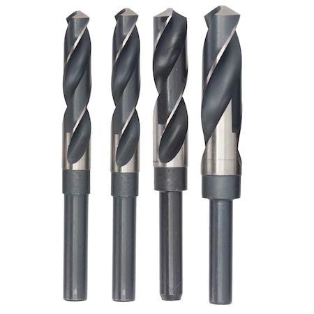 Drill America 4 Piece Set 13/32in - 1/2in HSS Reduced Shank Drill Bit Set POUD/ARSDX3/8
