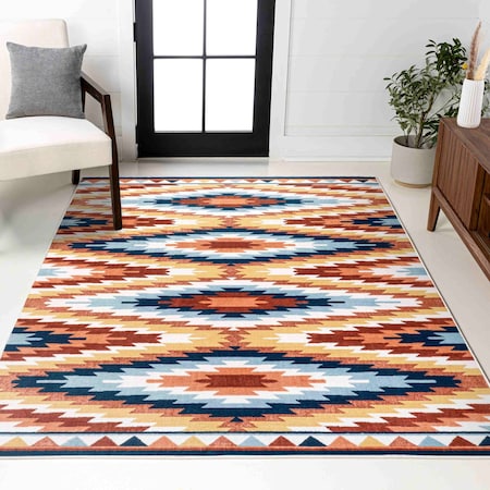Jonathan Y Konya Diamond Kilim Geometric Yellow/Red/Blue 3 ft. x 5 ft. Area Rug SWC101A-3