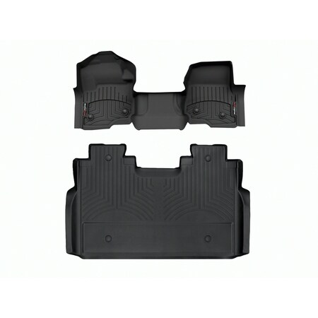 Weathertech Black, Front and Rear Floorliners for Vinyl Floors  Over The Hump 4410331V-4410124V