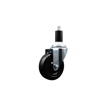 Service Caster 4'' Soft Rubber Wheel Swivel 1-3/8'' Expanding Stem Caster SCC-EX20S414-SRS-138
