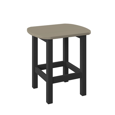 Polybird OVAL END TABLE. WEATHERWOOD AND BLACK POLYBIRD P52
