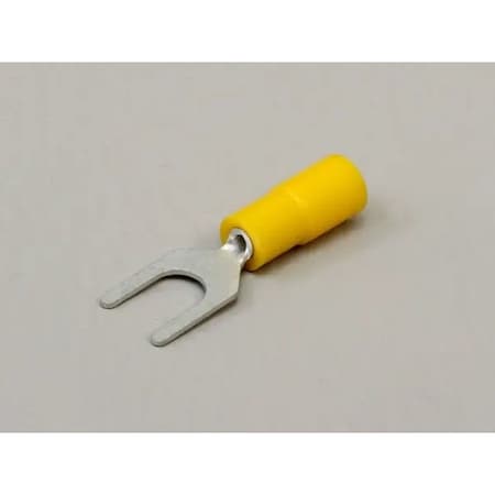 Nichifu Eco-Friendly Polycarbonate Insulated Spade Terminals, Stud 8, AWG 24-20 TMEX 0.3Y-4N-YEL