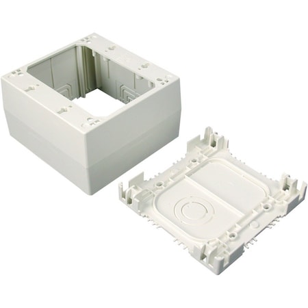 Wiremold Extra Deep Box Fitting, Ivory, PVC NM2044-2