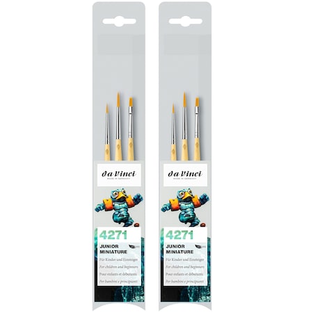 Da Vinci JUNIOR Synthetics Miniature Brushes, Acrylic & Tempera, Assorted, 3-Piece Set, 2PK VA-4271_0