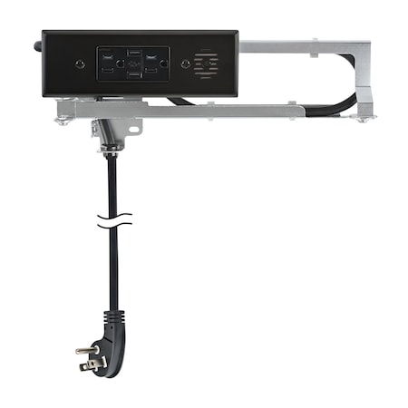Docking Drawer Electrical Charging Outlet 2 AC 2 USB-A Black 15 Amps for Drawers 1514-110B