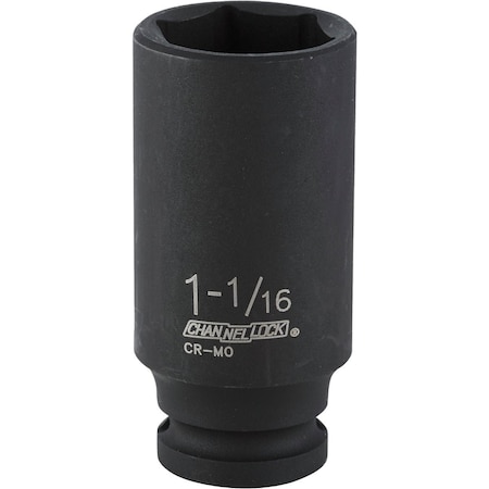 Channellock 1/2'' Drive 1-1/16'' 6-Point Deep Standard Impact Socket 314757