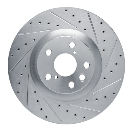 Dynamic Friction Co DFC Brake Rotor - Drilled and Slotted - Silver 631-75055D