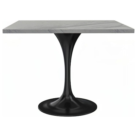 Leisuremod Square 36.41 in W, 29.35 in L, Resin/Stainless Steel, White VT20BL-S36WMR