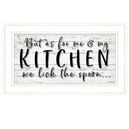 Homeroots We lick the Spoon 1 White Framed Print Kitchen Wall Art 406759