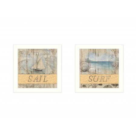 Homeroots Set Of Two Sail or Surf White Framed Print Wall Art, 2PK 405667