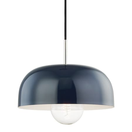 Mitzi Avery 1 Light Pendant 14 In. Polished Nickel/Navy H199701L-PN/NVY