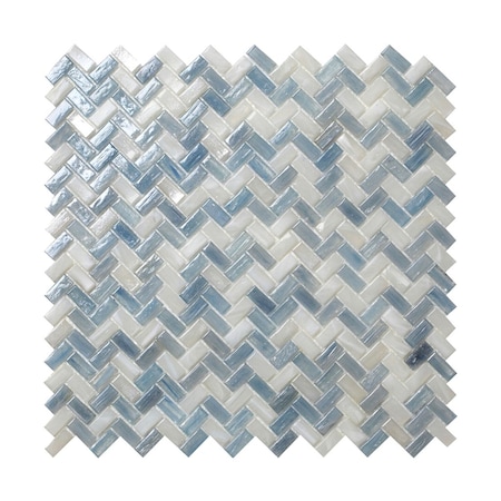 Apollo Tile Blue 11.8 in x 11.9 in Glass Glossy Floor and Wall Mosaic Tile 9.75 sqft/case, 10PK APLAHB8803A