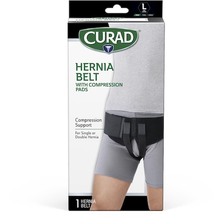 Medline CURAD Hernia Belt with Removable Compression Pads, Hook-and-Loop Closure, 4 Belts/Case, 4PK CURORT224L