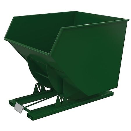 Vestil Steel Heavy Duty Self Dumping Hopper 3-1/2 Cubic Yard 6000 Lb. Capacity Hunter Green D-350-HD-GRN-H