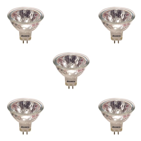Bulbrite Halogen 12V Lensed Flood MR16 Light Bulbs, GU5.3 Bi-Pin Base, 20-Watts, 2900K, 8PK 860703