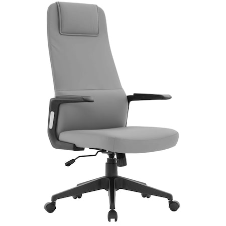 Leisuremod Nexa High Back Swivel Office Chair with Headrest and Nylon Base NO52GRL