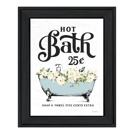 Homeroots Hot Bath Black Framed Print Bathroom Wall Art 530060