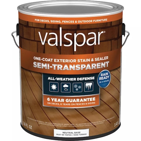 Valspar Semi Transparent Deck Stain Neutral Tint Base 1 Gal. VL1028086-16