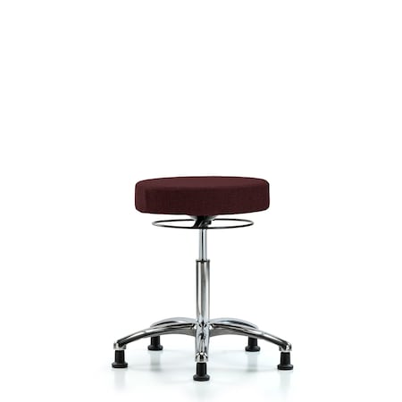 Blue Ridge Ergonomics Rutledge Fab Stool without Back Chrome - Med Bench Height with Stat Glides in Burgundy Fab BR-FMBSO-CR-NF-RG-F41