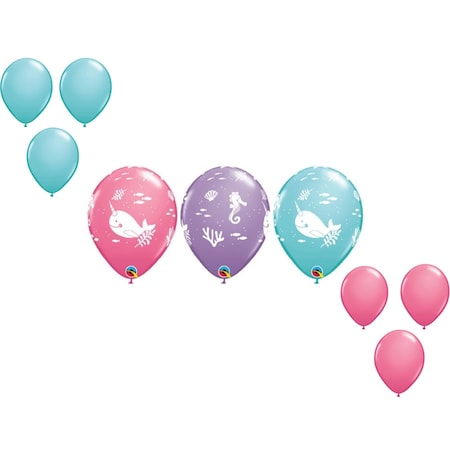 Loonballoon 11 Inch Fun Under The Sea Latex Balloon Medium Shape Set 6x latex 11297