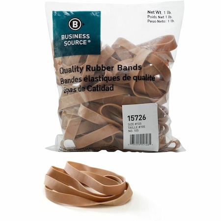 Business Source Rubber Band, Beige, Rubber, PK60 BSN15726