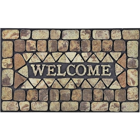 Simple Spaces Door Mat, 30 in L, 18 in W, Flocking Pattern, Polyester Surface DM-183006