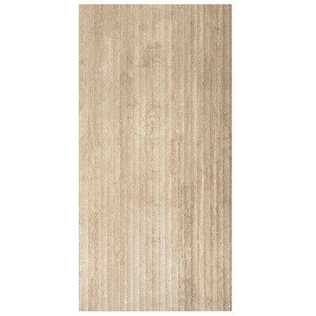 Apollo Tile Terrain 24x48 Warm Beige Porcelain Large Format Fluted grooved Wall Tile (15.55 sq ft/case), 2PK APLCLSDECTRVBE