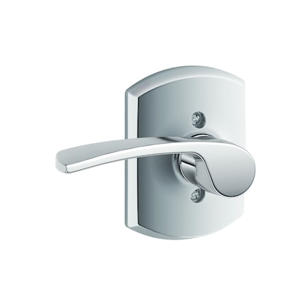 Schlage Residential Right Hand Merano Lever with Greenwich Rose Half Dummy Bright Chrome Finish F170MER625GRWRH