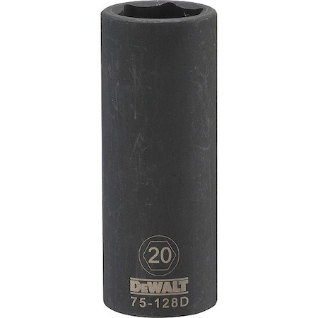 Dewalt Deep Impact Socket, 6PT, 1/2IN DR, 20MM DWMT75128OSP