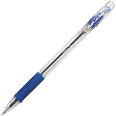 Pilot EASYTOUCH STICK BALLPOINT PEN, MEDIUM 1MM, BLUE INK, CLEAR BARREL, DOZEN 32011