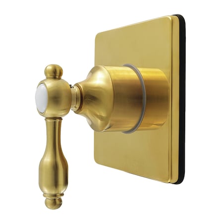 Kingston Brass Single-Handle Six-Way Diverter Valve with Square Trim Kit, Brushed Brass KS4047TAL